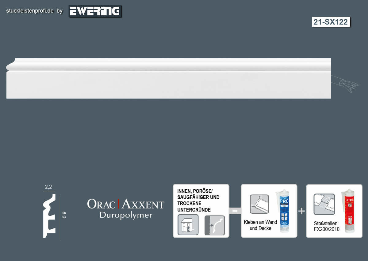 Fußleiste SX122 _L Orac Decor Stuckleiste-SX122.1M