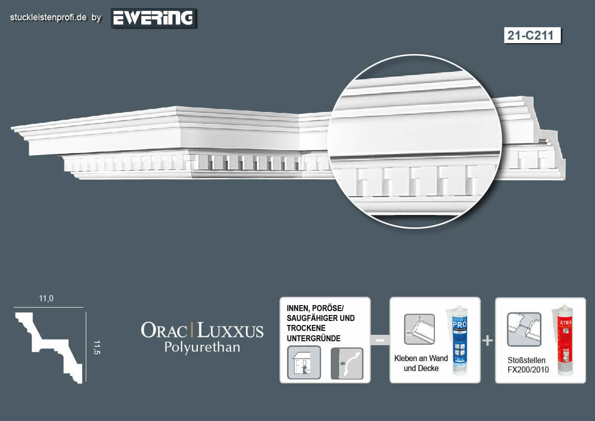 Deckenleiste C211 Orac Decor Stuckleiste-C211.1M