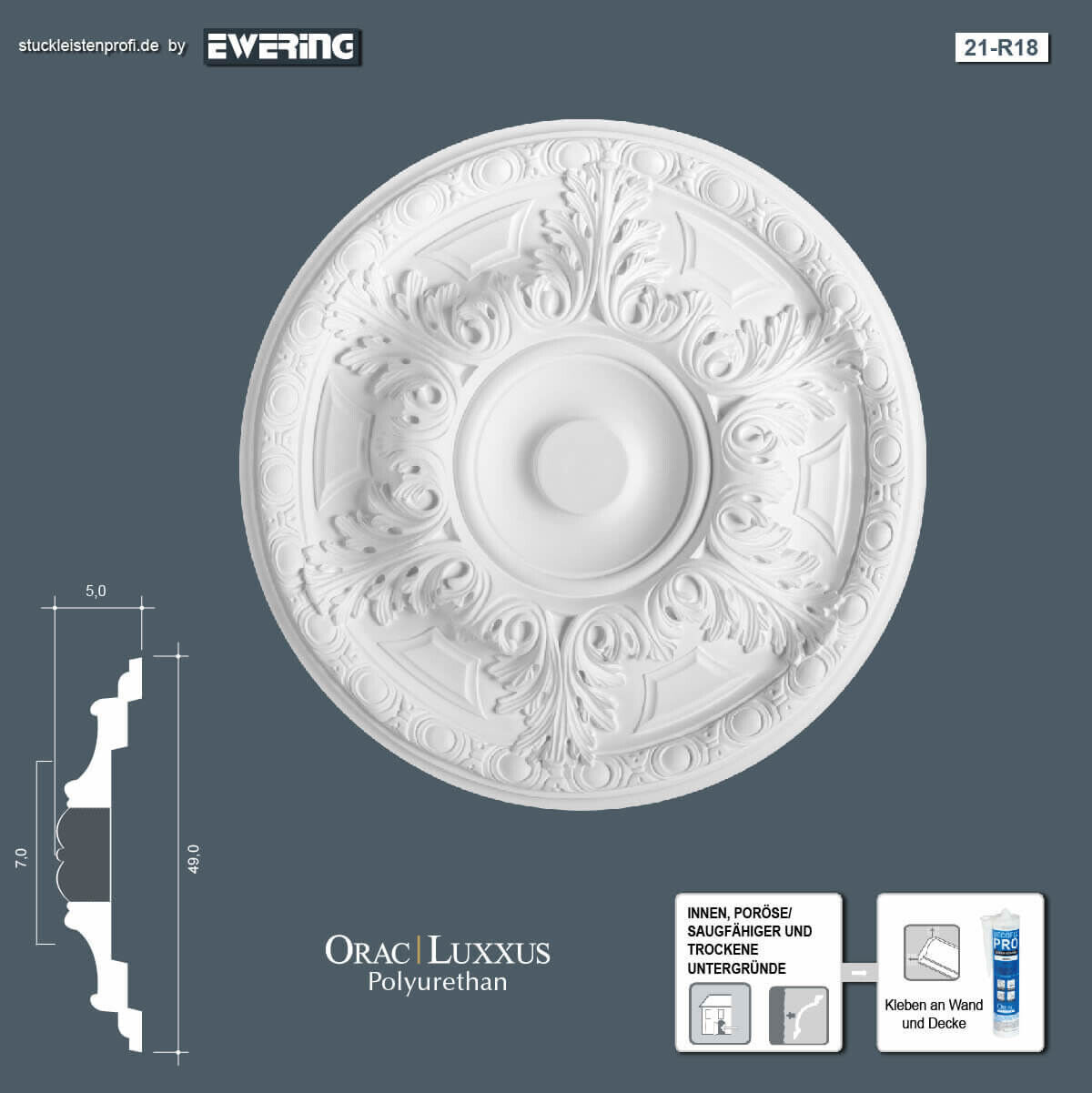 Rosette R18 Orac Decor Stuckelement-R18