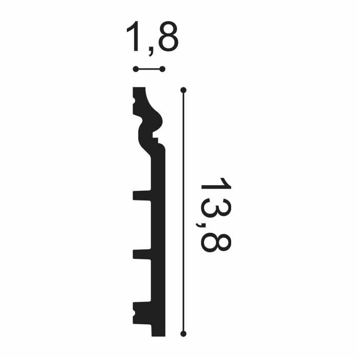 Fußleiste SX118-Ral-9003 Stuckleiste weiß lackiert Orac Decor Contour-SX118-Ral-9003.1M