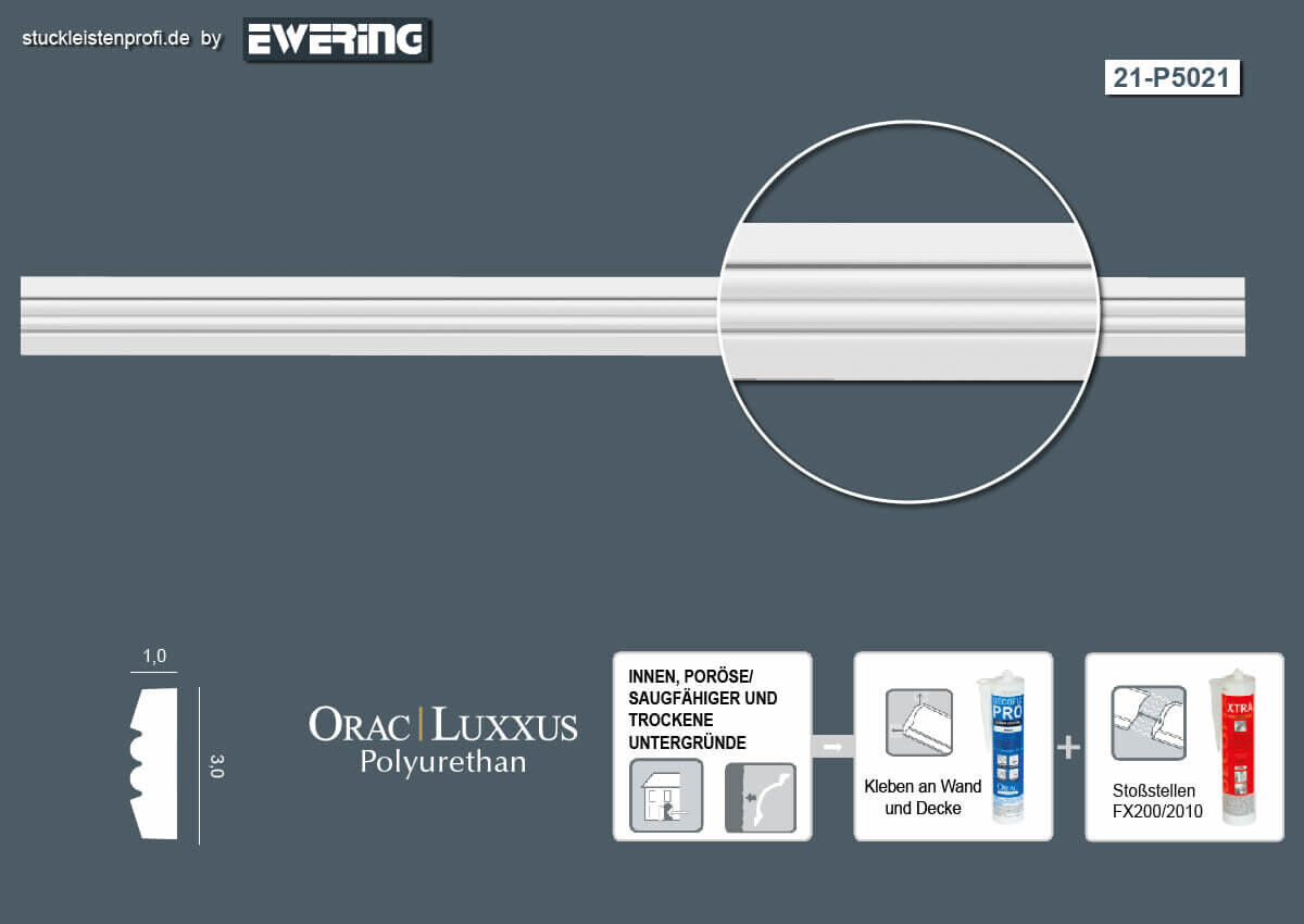 Wandleiste P5021 Orac Decor Stuckleiste-P5021.1M