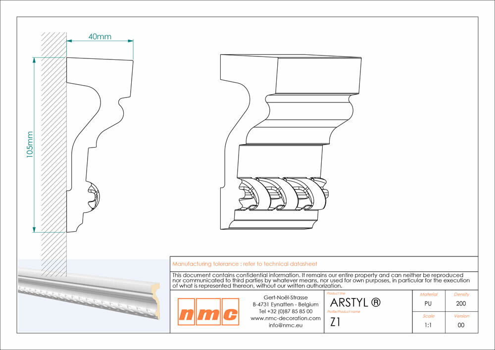 Wandleiste NMC Z1 Noel Marquet Stuckleiste-x13-Z1.1M