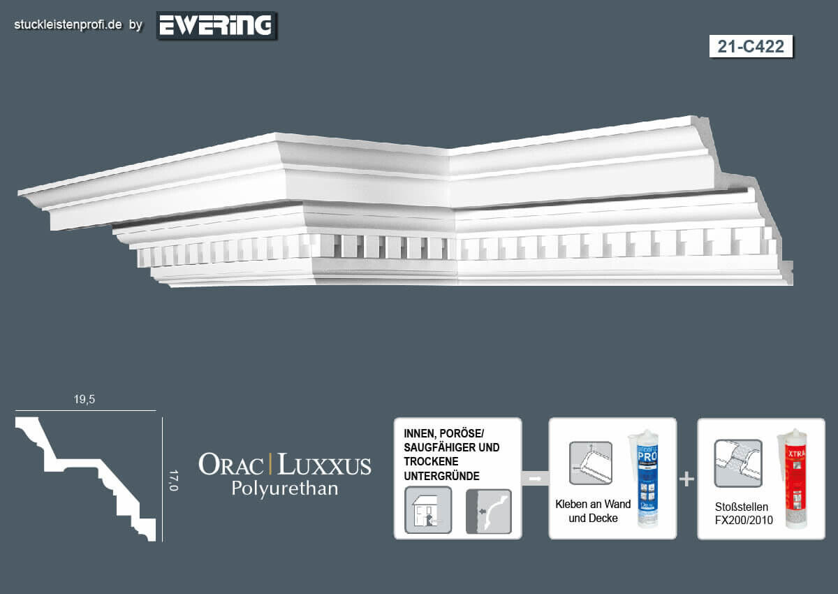 Deckenleiste C422 Orac Decor Stuckleiste-C422.1M
