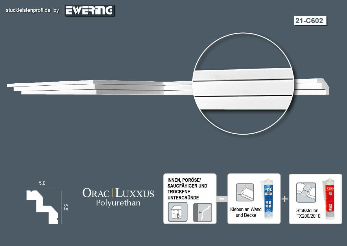 Deckenleiste C602 Orac Decor Stuckleiste-C602.1M