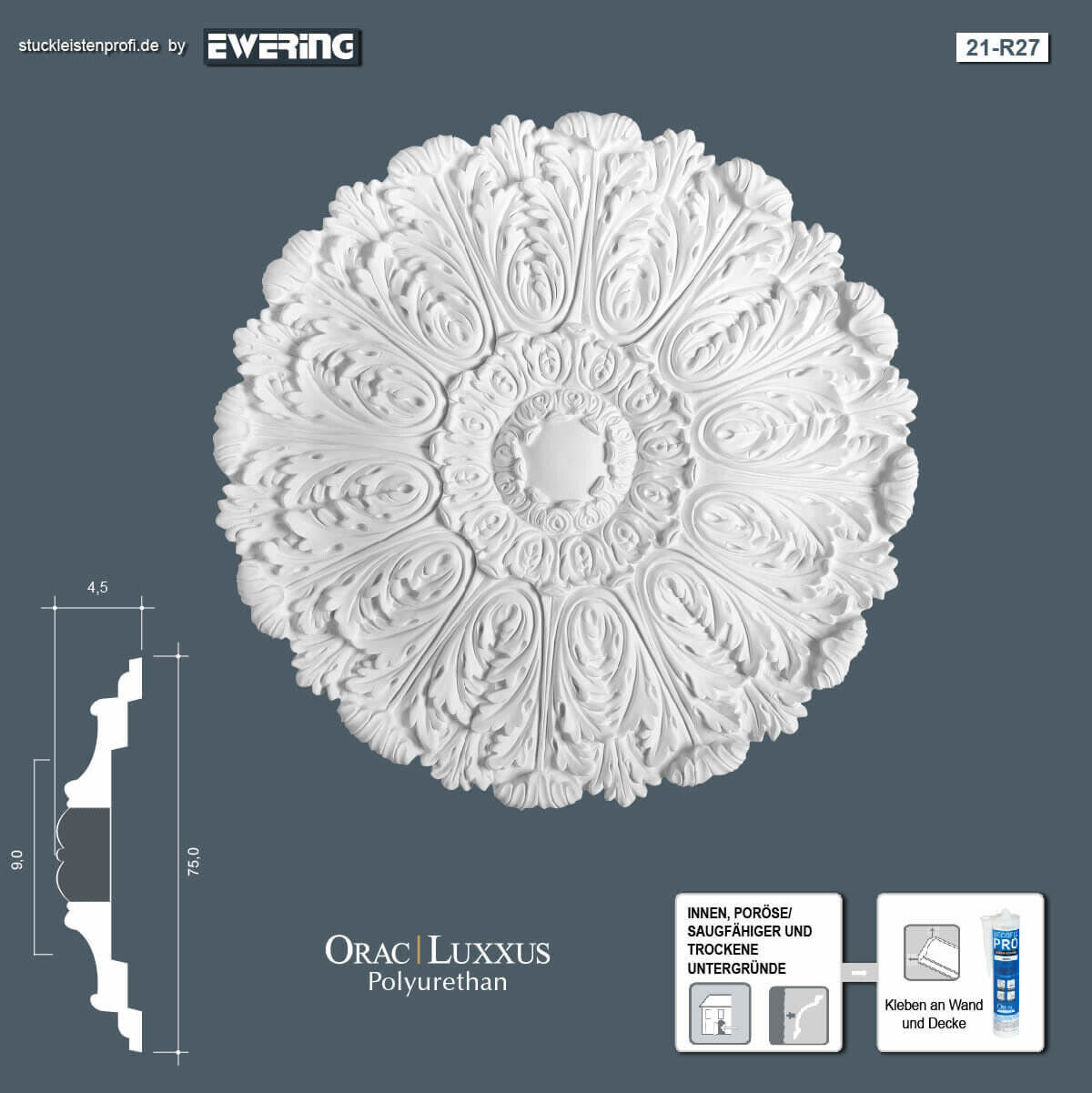 Rosette R27 Orac Decor Stuckelement-R27