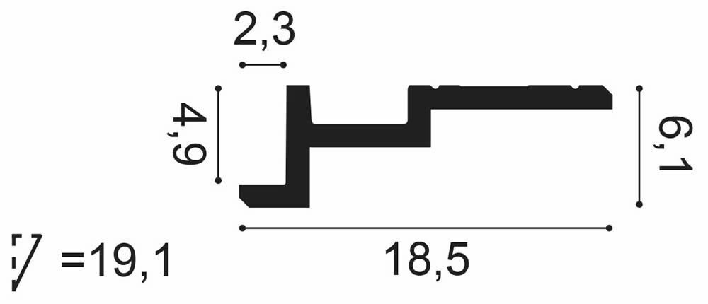 Gardinenleiste C396 Orac Decor Steps Lichtleiste-C396.1M