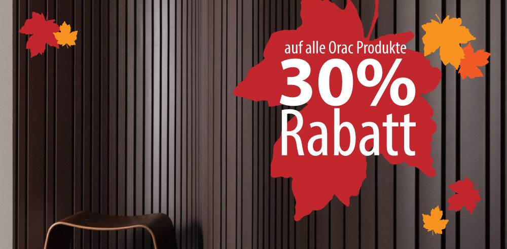 30% Rabatt auf alle Produkte von Orac.