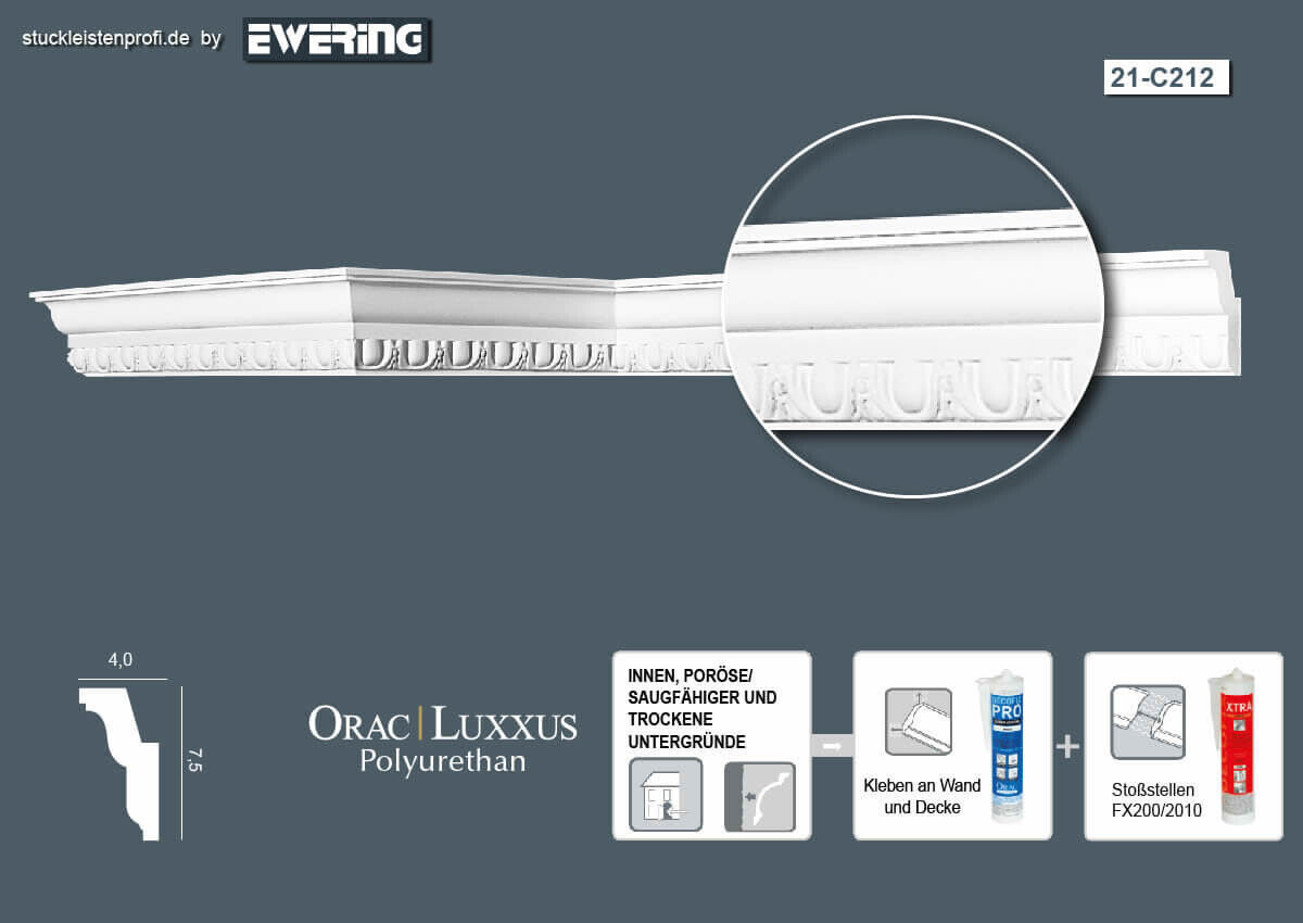 Deckenleiste C212 Orac Decor Stuckleiste-C212.1M