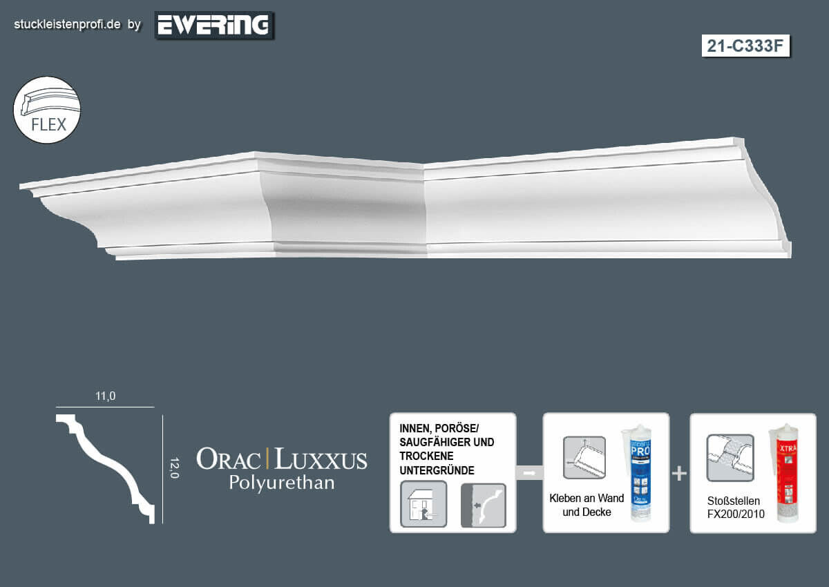 Flexible Deckenleiste C333F Orac Decor Stuckleiste-C333F