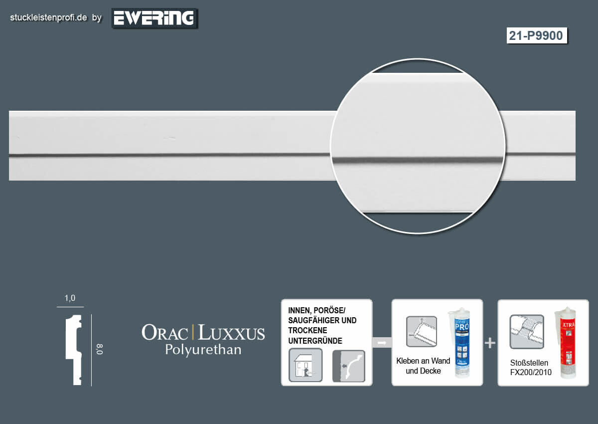 Wandleiste P9900 Orac Decor Stuckleiste-P9900.1M