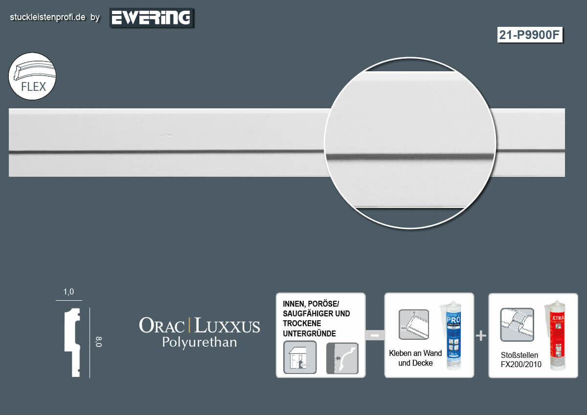 Flexible Wandleiste P9900F Orac Decor Stuckleiste-P9900F