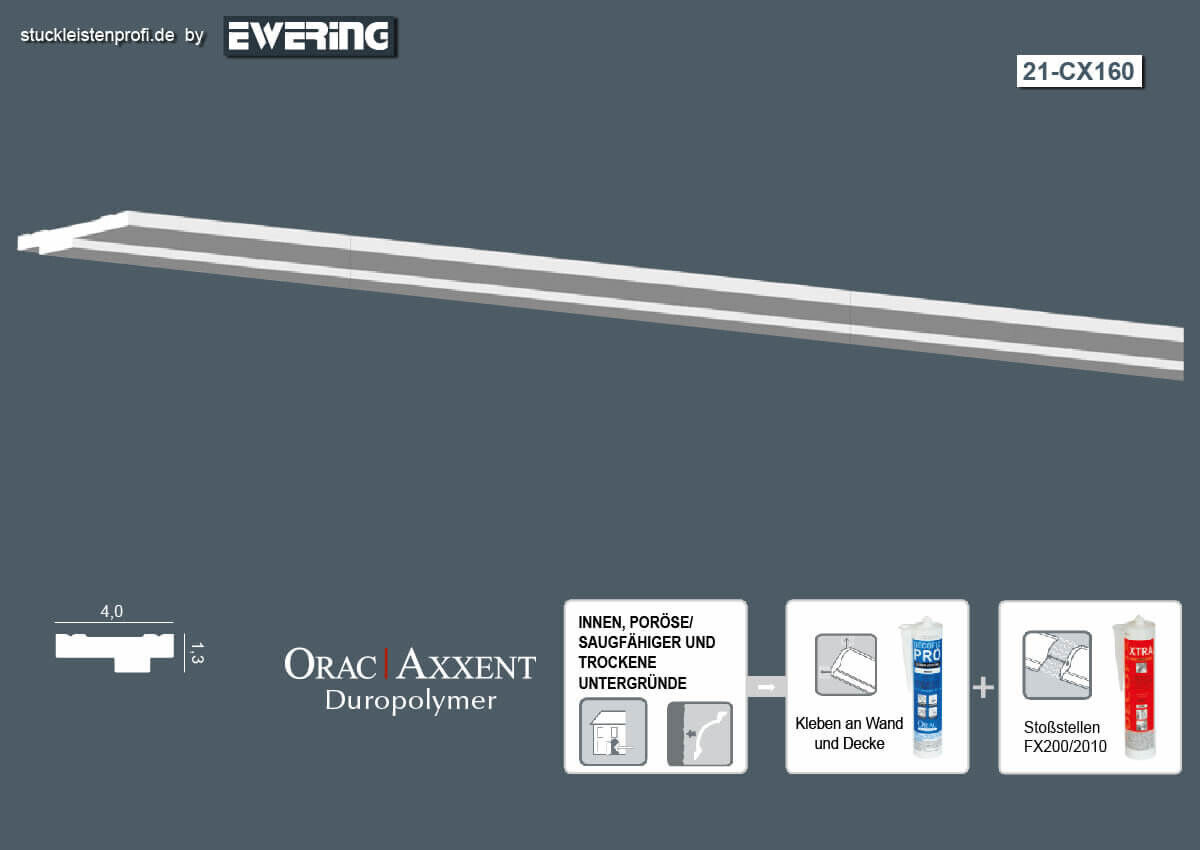 Deckenleiste CX160 Orac Decor Stuckleiste-CX160.1M