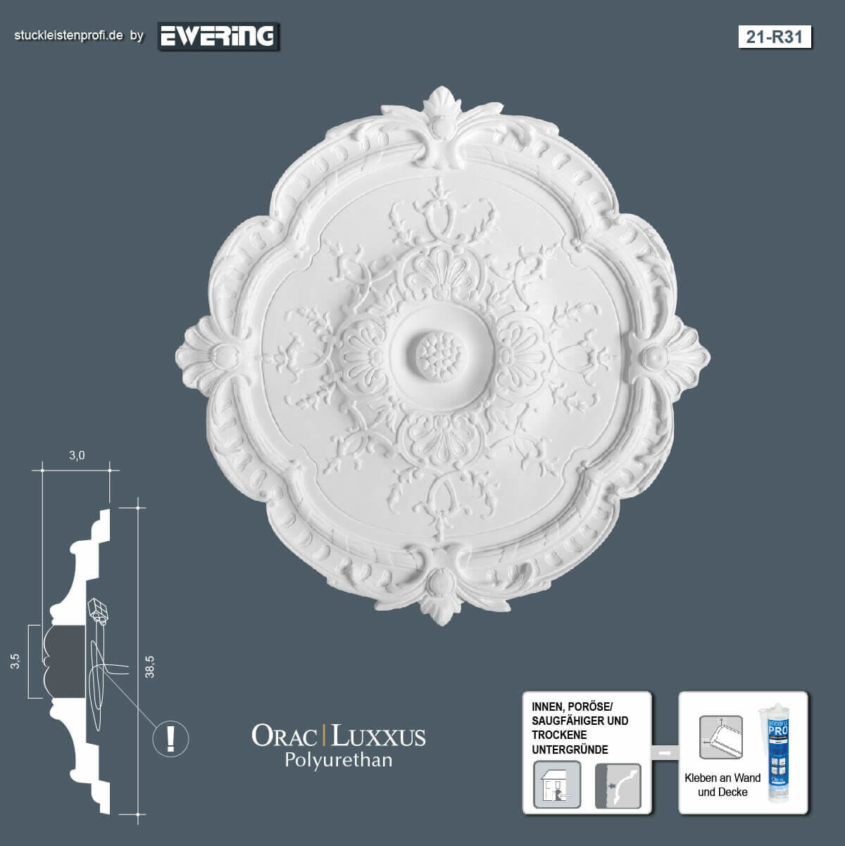 Rosette R31 Orac Decor Stuckelement-R31