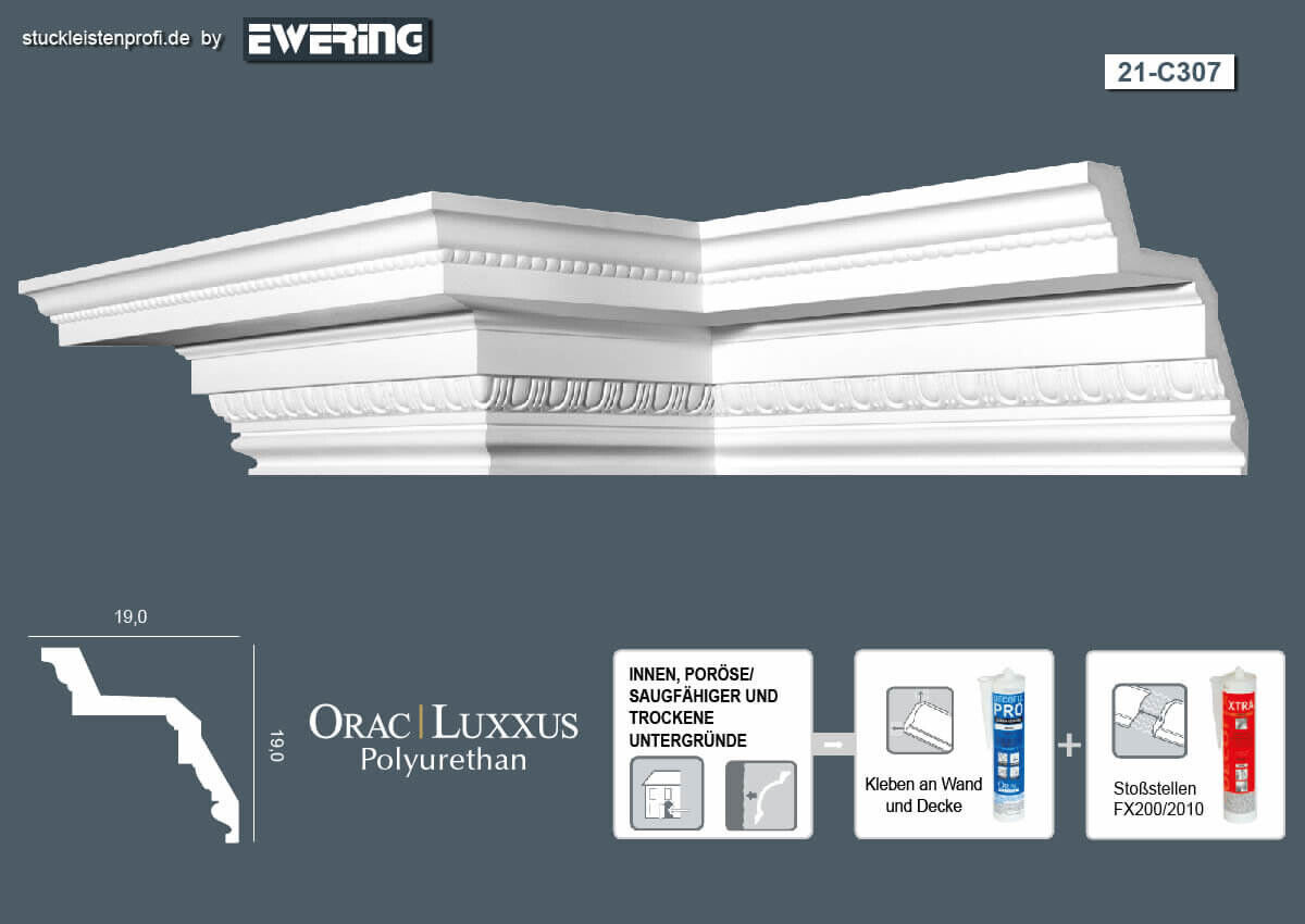 Deckenleiste C307 Orac Decor Stuckleiste-C307.1M