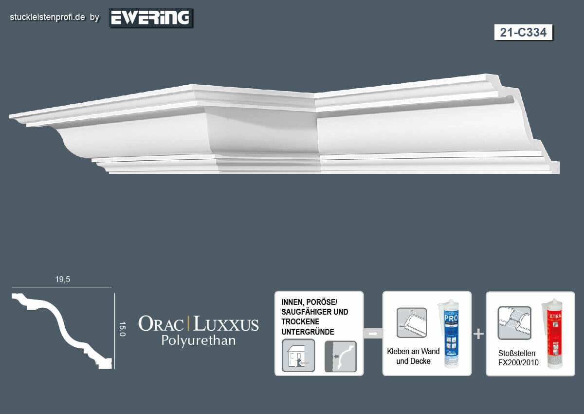 Deckenleiste C334 Orac Decor Stuckleiste-C334.1M
