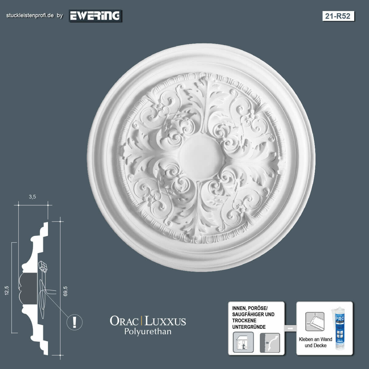 Rosette R52 Orac Decor Stuckelement-R52