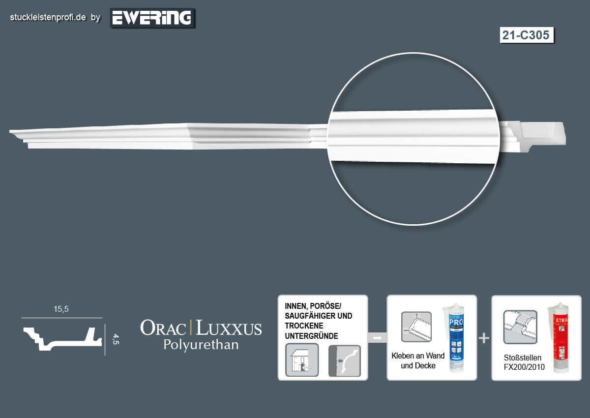 Deckenleiste C305 Orac Decor Stuckleiste-C305.1M