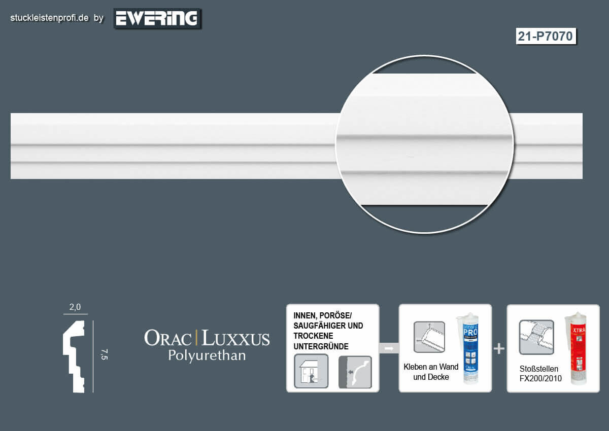 Wandleiste P7070 Orac Decor Stuckleiste-P7070.1M