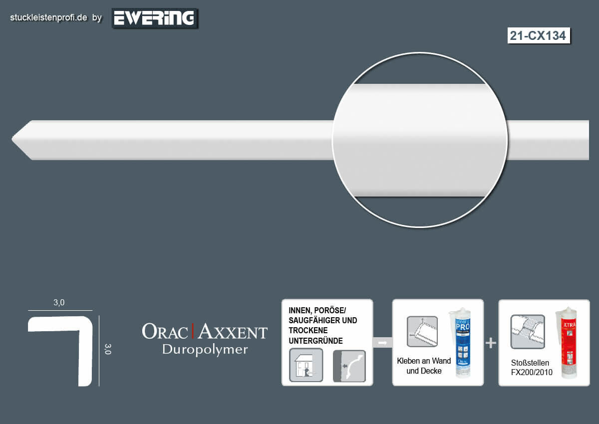 Deckenleiste CX134 _L Orac Decor Stuckleiste-CX134.1M