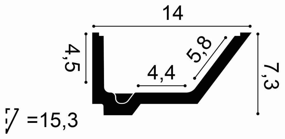 Deckenleiste C358 Orac Decor Rail Lichtleiste-C358.1M