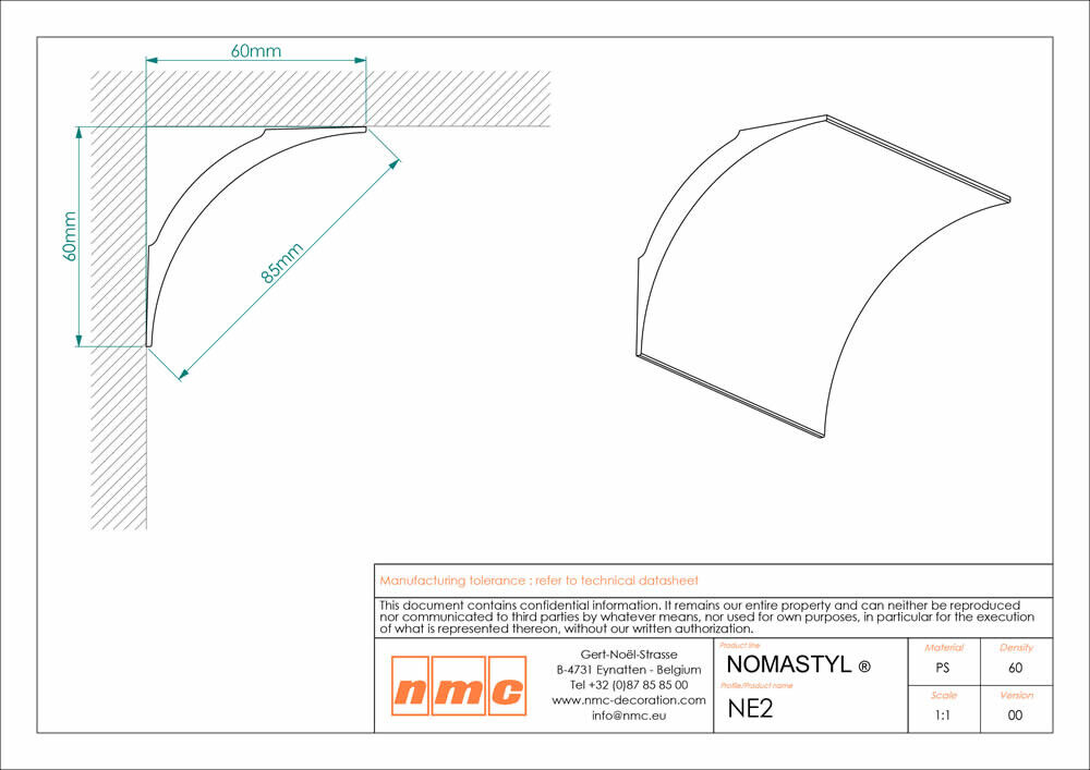 60er Stuckleisten Box NE2 Deckenleiste NMC Noel Marquet Pure-x13-NE2-VE