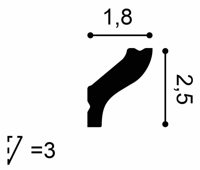 Deckenleiste CB500 _L Orac Decor Stuckleiste 1 m Leiste-CB500.3M
