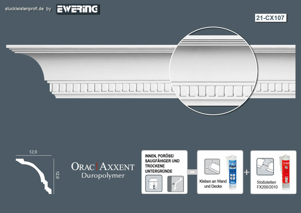 Deckenleiste CX107 Orac Decor Stuckleiste-CX107.1M