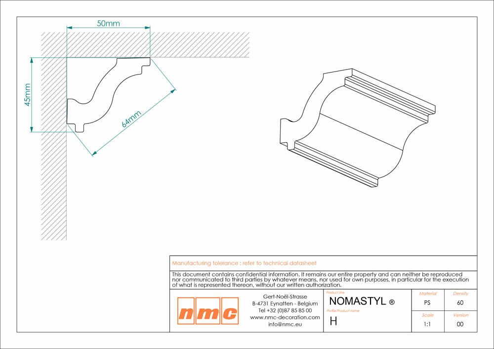 50er Stuckleisten Box Deckenleiste NMC H _L Noel Marquet Stuckleiste-x13-H-VE