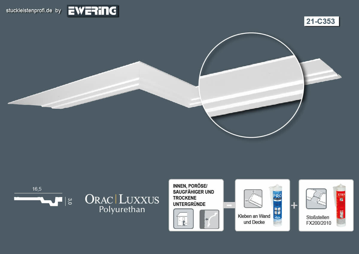 Deckenleiste C353 Orac Decor Stuckleiste-C353.1M
