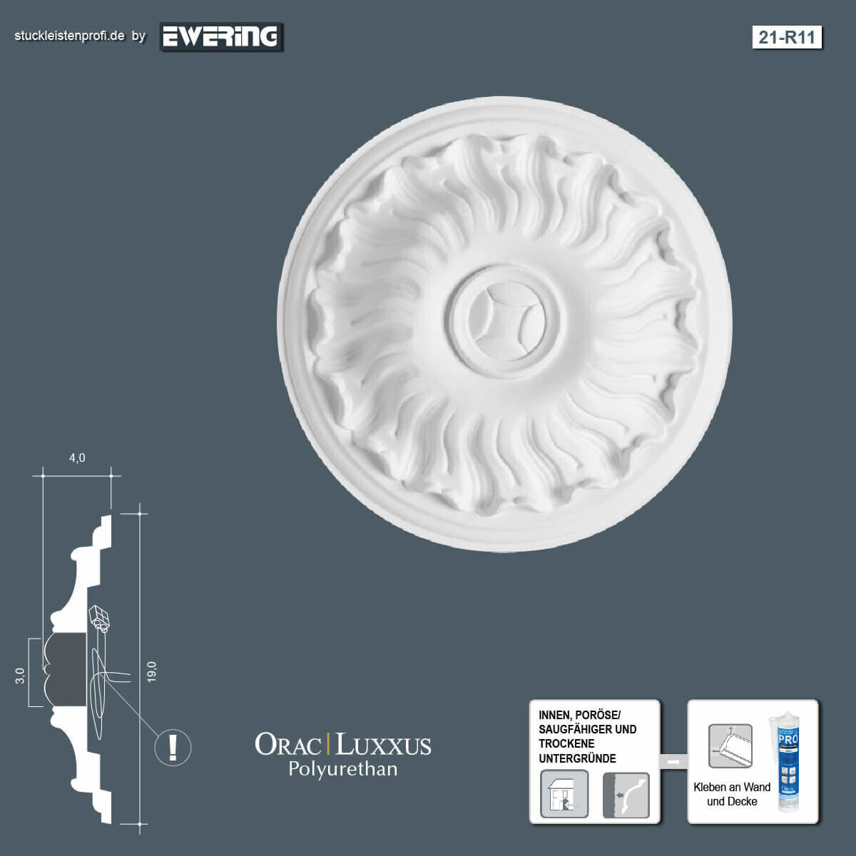 Rosette R11 Orac Decor Stuckelement-R11