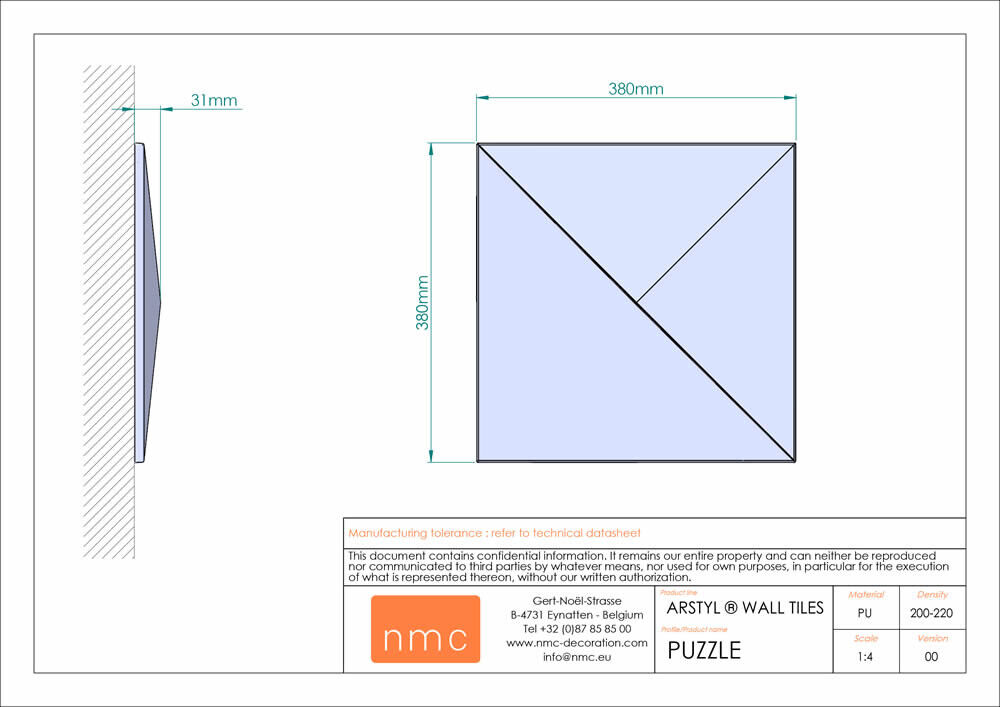 3D Wandelement PUZZLE grafisches Quadrat NMC Noel Marquet Wandpaneel-x13-PUZZLE