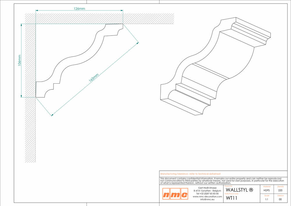 Deckenleiste NMC WT11 _L Noel Marquet Stuckleiste-x13-WT11.1M