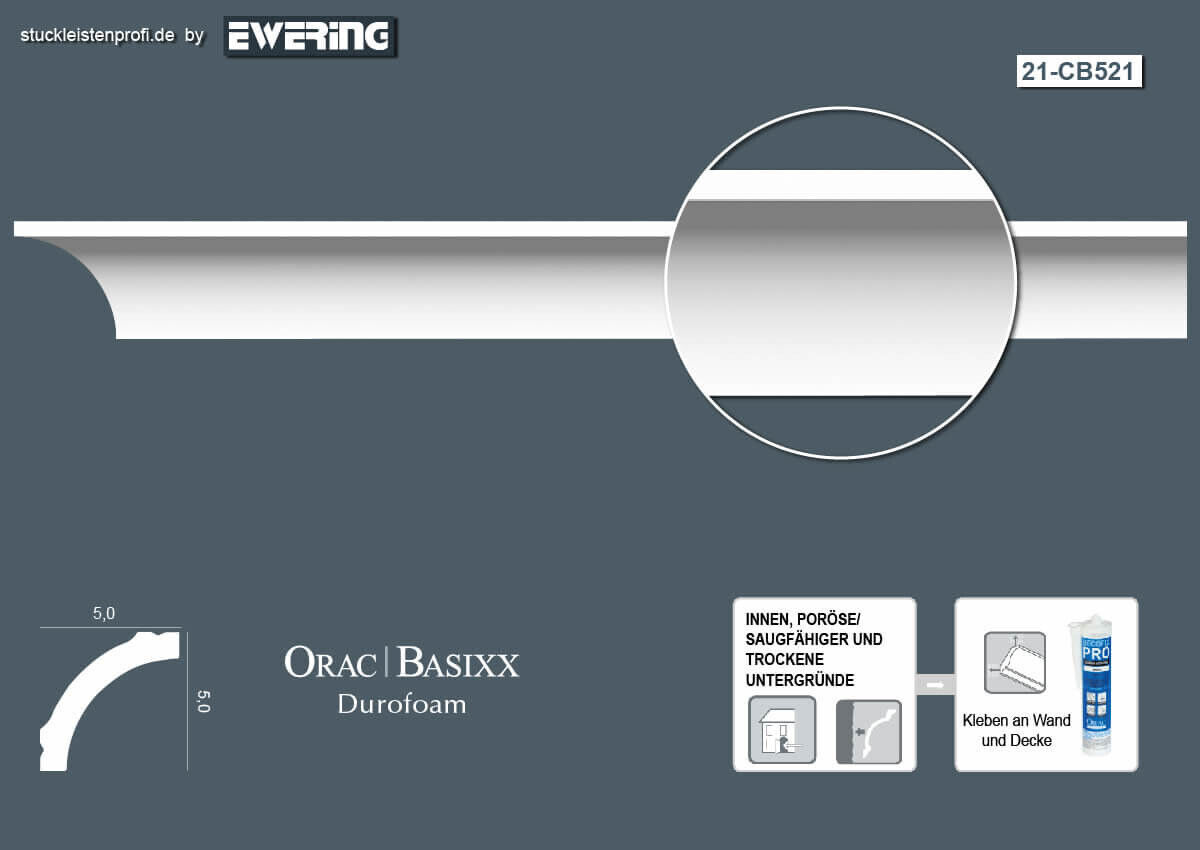 39er Stuckleisten Box CB521 Deckenleiste Orac Decor Stuckleiste-CB521-VE