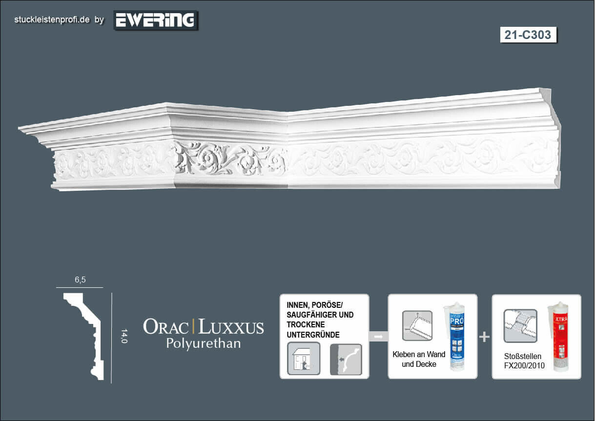 Deckenleiste C303 Orac Decor Stuckleiste-C303.1M