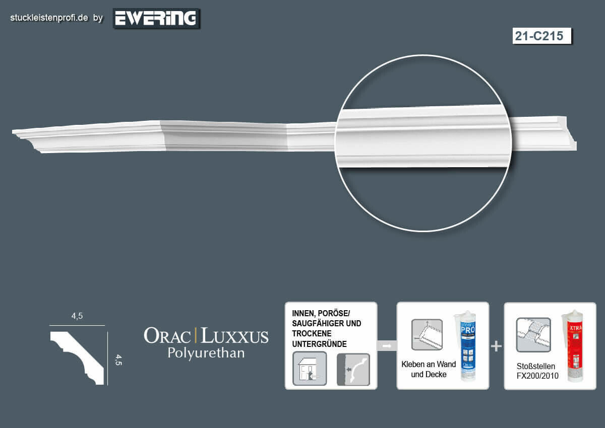 Deckenleiste C215 Orac Decor Stuckleiste-C215.1M