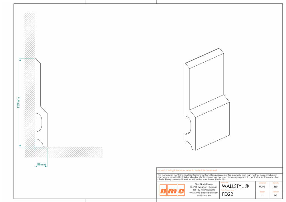 12er Stuckleisten Box Fußleiste NMC FD22 Noel Marquet Flachprofil-x13-FD22-VE