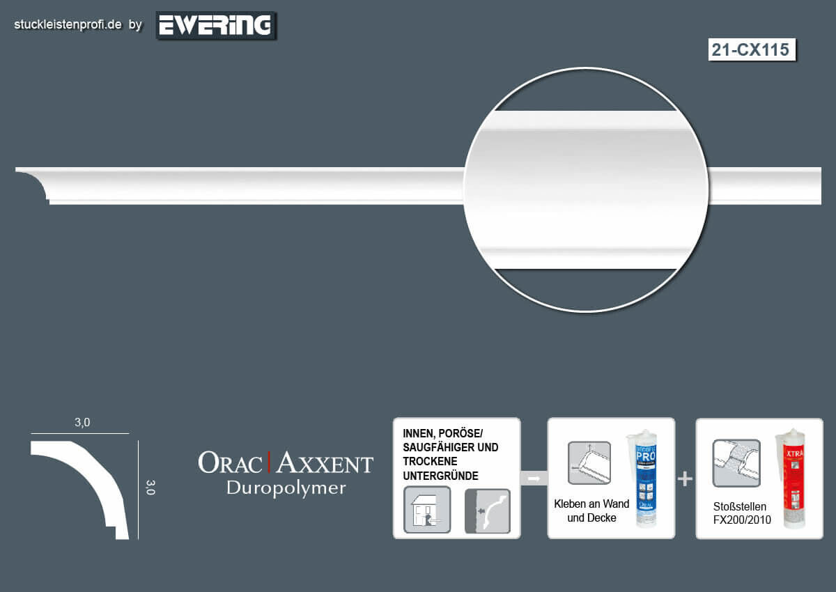 Deckenleiste CX115 _L Orac Decor Stuckleiste-CX115.1M