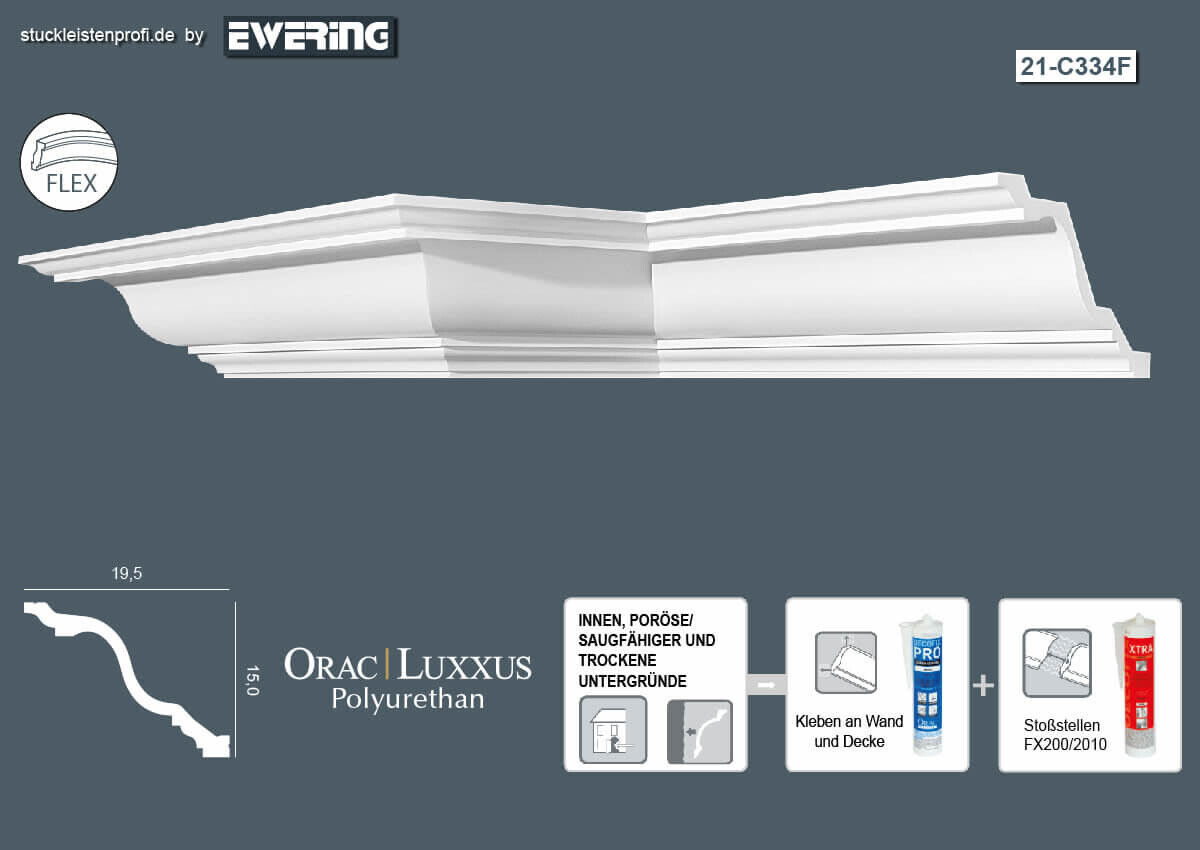 Flexible Deckenleiste C334F Orac Decor Stuckleiste-C334F