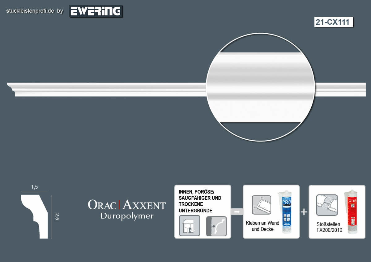 Deckenleiste CX111 _L Orac Decor Stuckleiste-CX111.1M