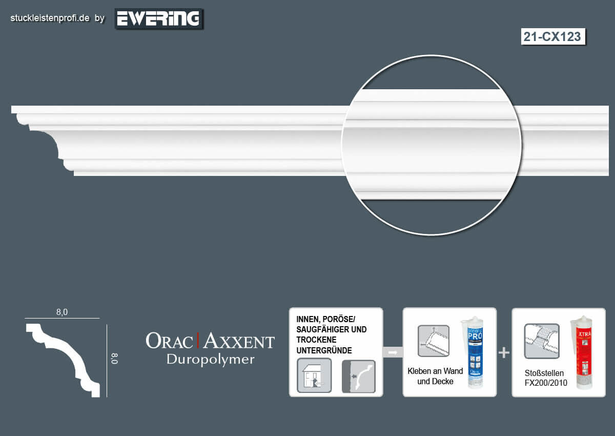 Deckenleiste CX123 Orac Decor Stuckleiste-CX123.1M