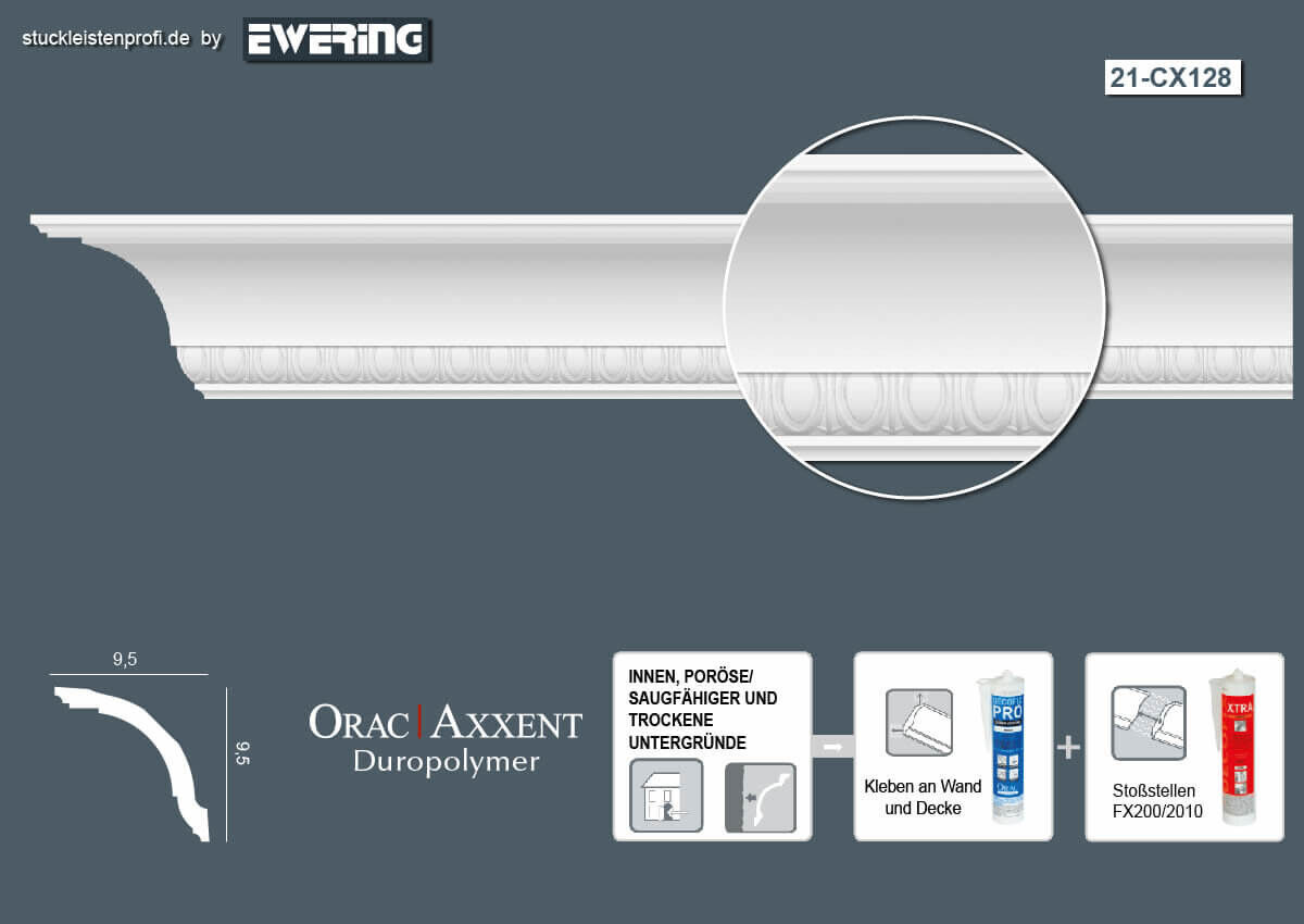 Deckenleiste CX128 Orac Decor Stuckleiste-CX128.1M