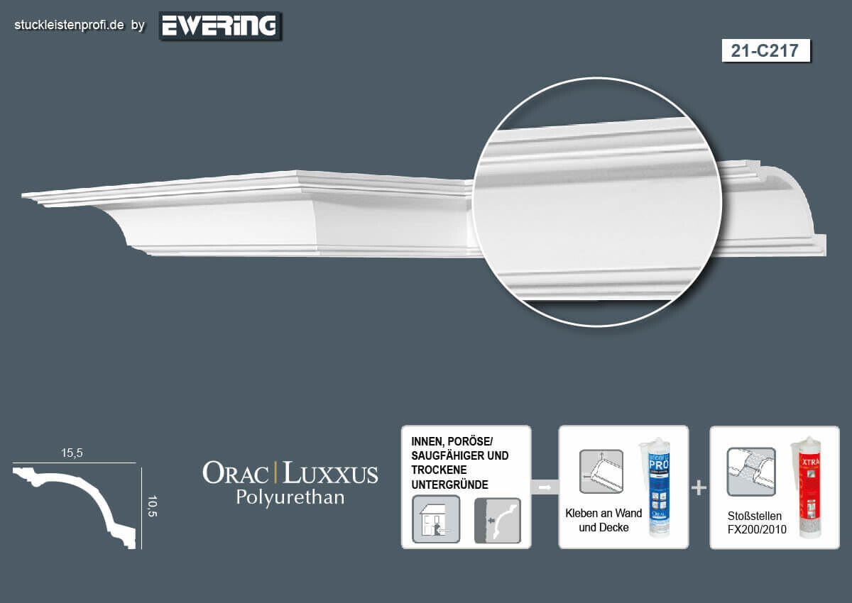 Deckenleiste C217 Orac Decor Stuckleiste-C217.1M