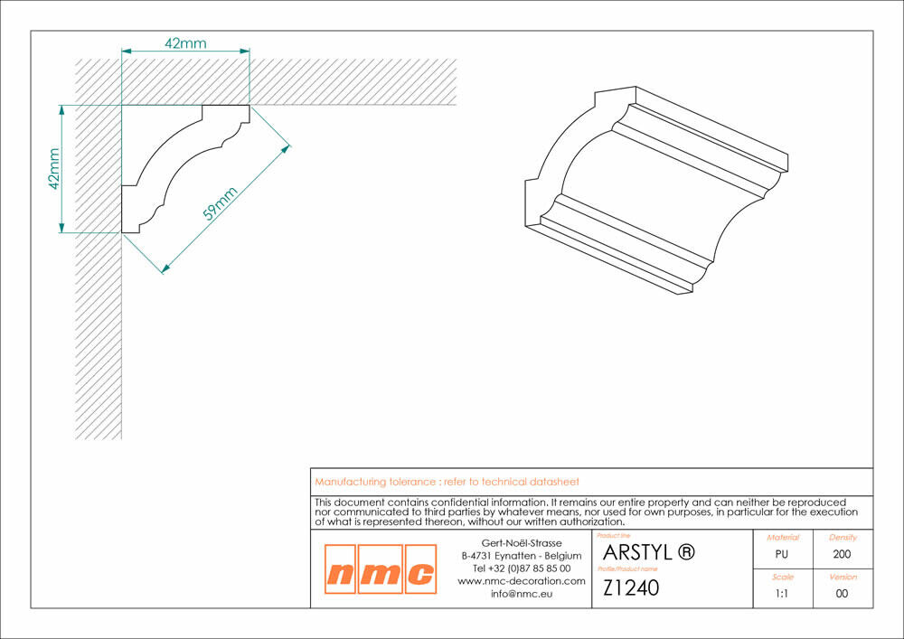 Deckenleiste NMC Z1240 Noel Marquet Stuckleiste-x13-Z1240.1M