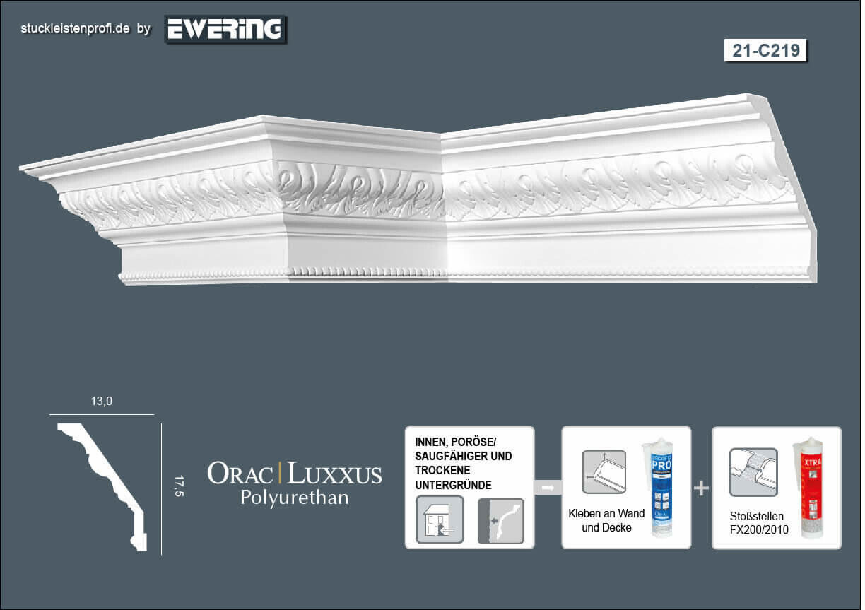 Deckenleiste C219 Orac Decor Stuckleiste-C219.1M