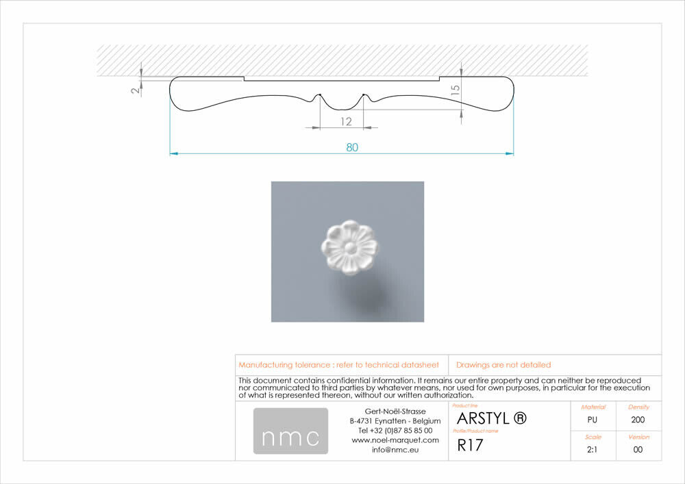 Rosette 4er Set NMC R17 Noel Marquet Zierelement-x13-R17