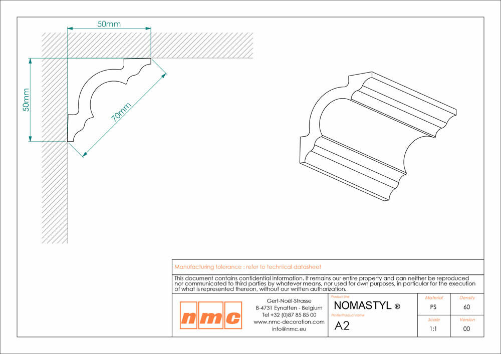 Stuckleisten-Set NMC A2 - 8 Deckenleisten mit Kleber _L-x13-A2Set