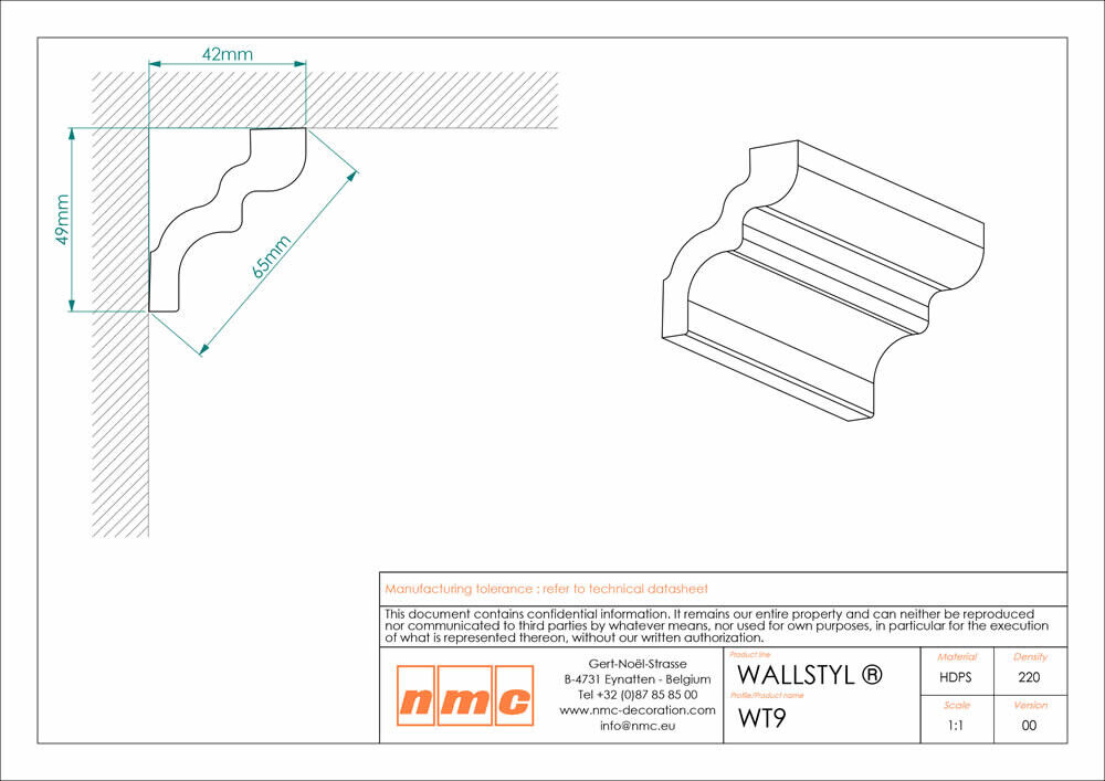 Deckenleiste NMC WT9 Noel Marquet Stuckleiste-x13-WT9.1M