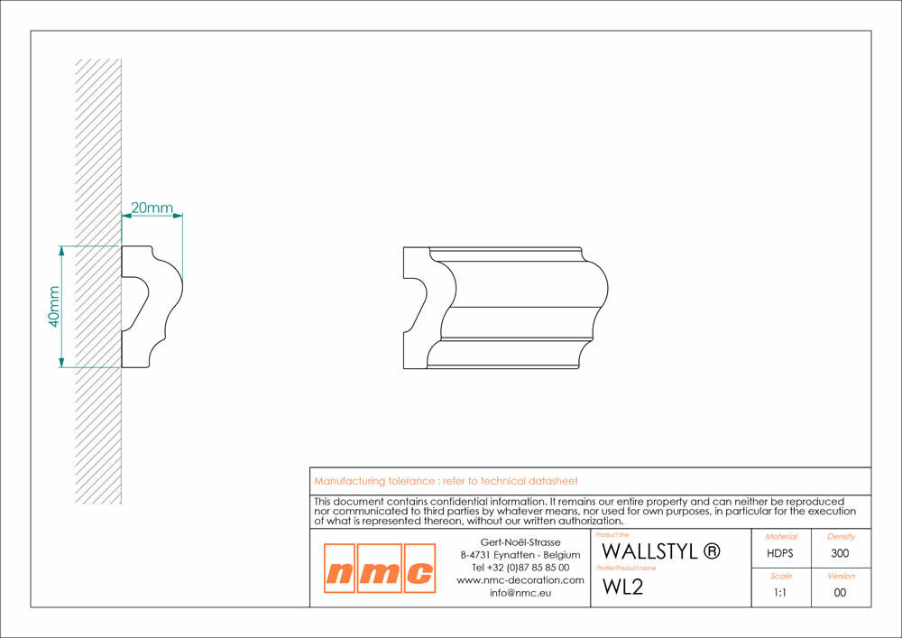 Wandleiste NMC WL2-2M Noel Marquet Stuckleiste-x13-WL2-2M.1M